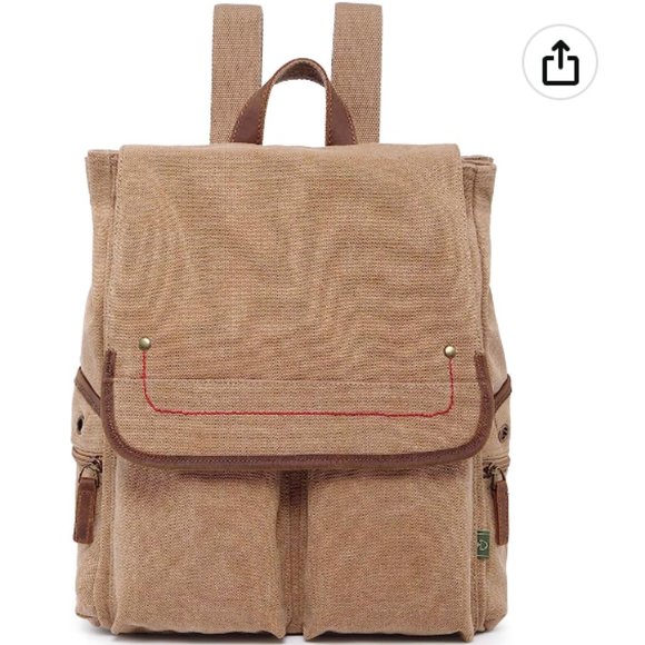?LAST CALL! Atona Canvas Backpack (Khaki) main image 4